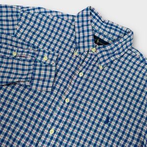 Polo Ralph Lauren Shirt Men's XL Blue Pink Teal Plaid‎ Long Sleeve Button Down